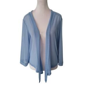 Iclosam Size XL Blue Sheer Open Front Cardigan Lightweight Layering